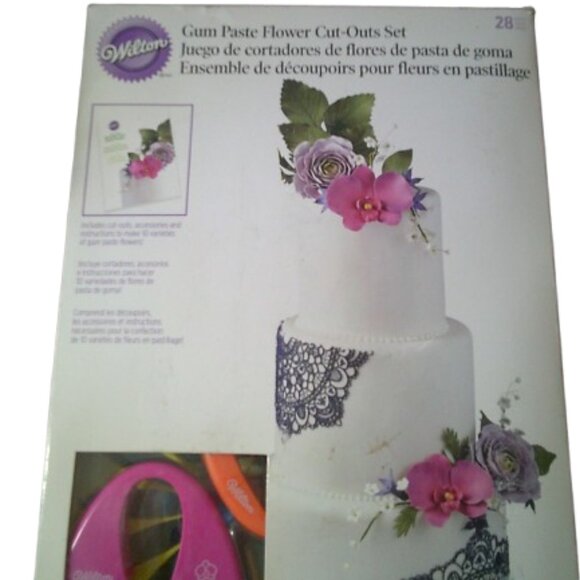 Wilton Gum Paste Outs Piece 28 PC GP Flowers Cut Out Set - Picture 2 of 6